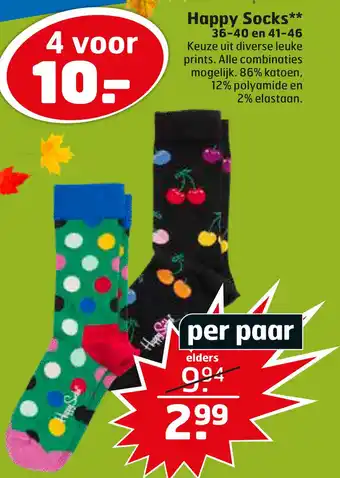 Trekpleister Happy Socks** 36-40 en 41-46 aanbieding