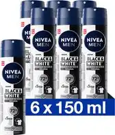 Bol.com NIVEA MEN Invisible for Black & White Original Anti-Transpirant Spray - Geen witte of gele vlekken - Quickdry - Alcoholvrij - aanbieding