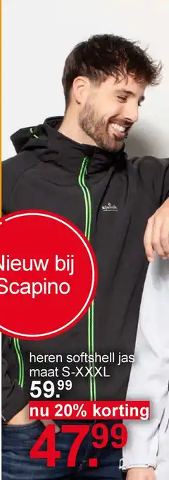 Scapino Heren softshell jas aanbieding