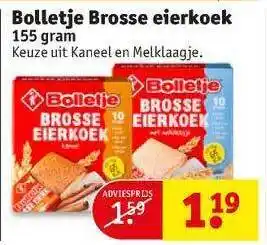 Kruidvat Bolletje Brosse Eierkoek 155g aanbieding