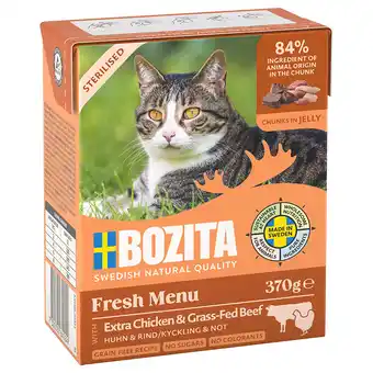 Zooplus 24x370 Bozita Tetra Hapjes in Gelei Sterilised met Kip & Rund Kattenvoer aanbieding