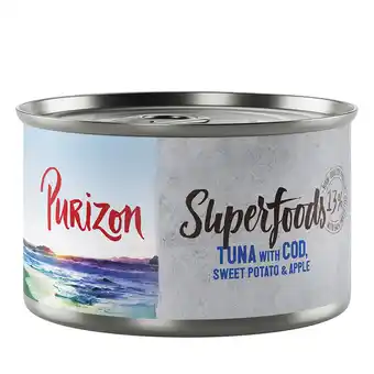 Zooplus Purizon Superfoods 6 x 140 g - Tonijn met Kabeljauw, Zoete Aardappel en Appel aanbieding