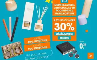 Kwantum ALLE GEURKAARSEN, GEURSTOKJES EN ROOMSPRAYS STAPELKORTING aanbieding