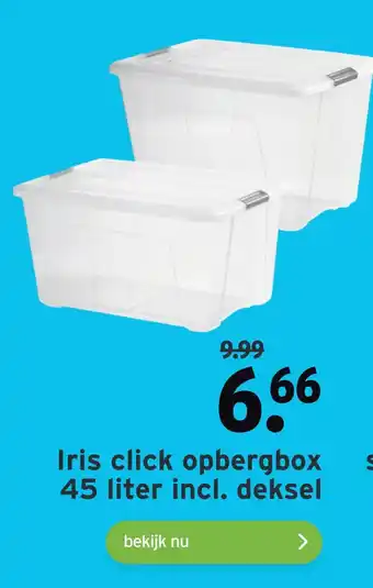 GAMMA Iris click opbergbox 45 liter incl. deksel aanbieding