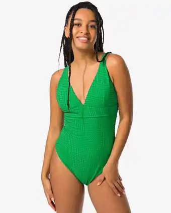 HEMA HEMA Dames Badpak Met Rugsluiting Groen (groen) aanbieding