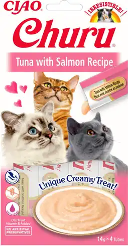 Intratuin Inaba natvoer Churu tonijn / zalm 14 gram 4 stuks aanbieding