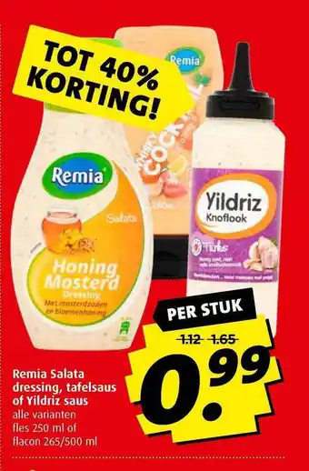 Boni Remia Salata Dressing, Tafelsaus Of Yildriz Saus Tot 40% Korting aanbieding