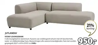 Jysk Vedby loungebank B257 x H74 x D197 cm aanbieding