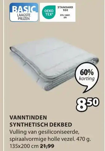 Jysk VANNTINDEN SYNTHETISCH DEKBED aanbieding