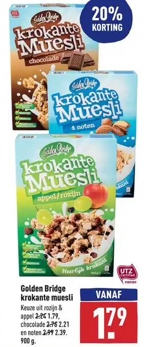 ALDI Golden Bridge krokante muesli aanbieding