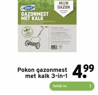 GAMMA Pokon gazonmest met kalk 3-in-1 aanbieding