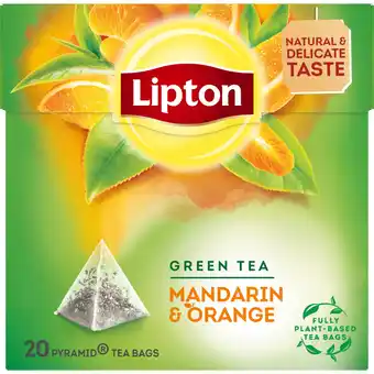 Dekamarkt Lipton Groene thee mandarin orange 20 zk aanbieding