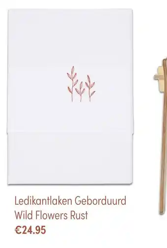 Baby & Tiener Ledikantlaken Geborduurd Wild Flowers Rust aanbieding