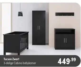 Baby & Tiener Tucson Zwart 3-delige Cabino babykamer aanbieding