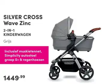 Baby & Tiener Silver Cross Wave Zinc 2-In-1 Kinderwagen Grijs aanbieding