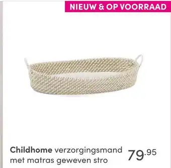 Baby & Tiener Childhome verzorgingsmand met matras geweven stro aanbieding