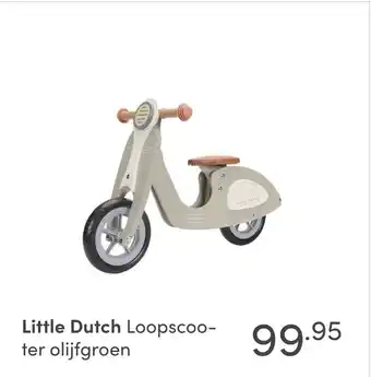 Baby & Tiener Little Dutch Loopscooter olijfgroen aanbieding