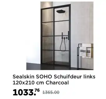 Saniweb Sealskin SOHO Schuifdeur links 120x210 cm Charcoal aanbieding