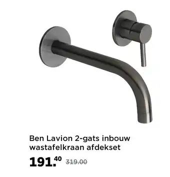 Saniweb Ben Lavion 2-gats inbouw wastafelkraan afdekset aanbieding