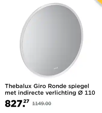 Saniweb Thebalux Giro Ronde spiegel met indirecte verlichting Ø 110 aanbieding