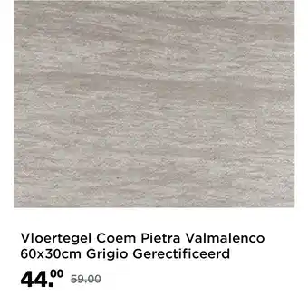 Saniweb Vloertegel Coem Pietra Valmalenco 60x30cm Grigio Gerectificeerd aanbieding