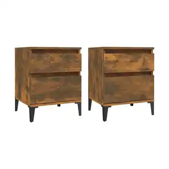 Spartoo Nachtkastjes Maison D'home Nachtkastjes 2 st 40x35x50 cm gerookt eikenkleurig aanbieding