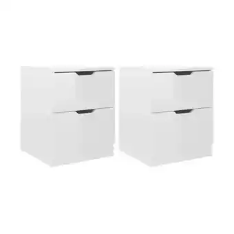 Spartoo Nachtkastjes Maison D'home Nachtkastjes 2 st 40x40x50 cm bewerkt hout hoogglans wit aanbieding