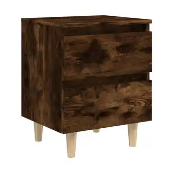 Spartoo Nachtkastjes Maison D'home Nachtkastje met houten poten 40x35x50 cm gerookt eikenkleurig aanbieding