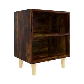 Spartoo Nachtkastjes Maison D'home Nachtkastje met houten poten 40x30x50 cm gerookt eikenkleurig aanbieding