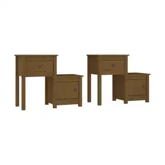 Spartoo Nachtkastjes Maison D'home Nachtkastjes 2 st 79,5x38x65,5 cm nenhout honingbruin aanbieding