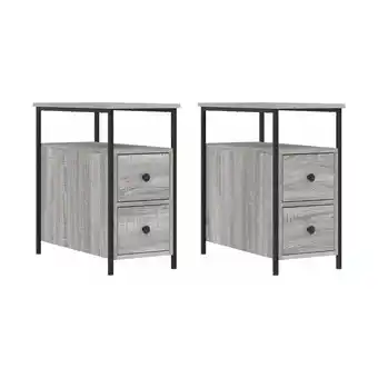 Spartoo Nachtkastjes Maison D'home Nachtkastjes 2 st 30x60x60 cm bewerkt hout grijs sonoma eiken aanbieding