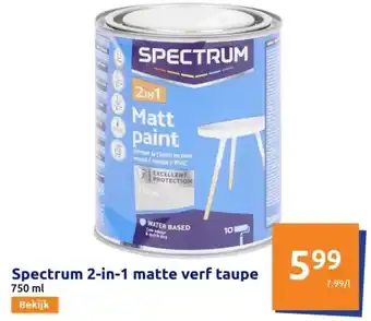 Action Spectrum 2-in-1 matte verf taupe 750ml aanbieding