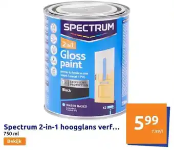 Action Spectrum 2-in-1 hoogglans verf... 750ml aanbieding