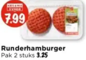 Vomar Voordeelmarkt Runderhamburger aanbieding