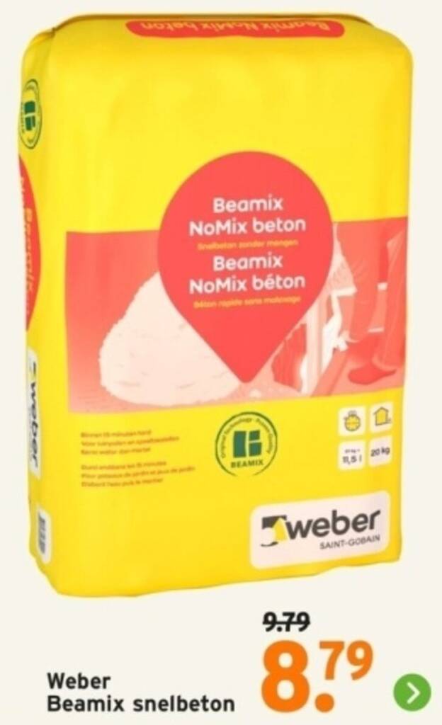 Weber Beamix snelbeton aanbieding bij GAMMA