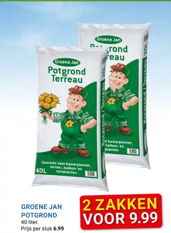 Kluswijs GROENE JAN POTGROND 40 liter. Prijs per stuk aanbieding