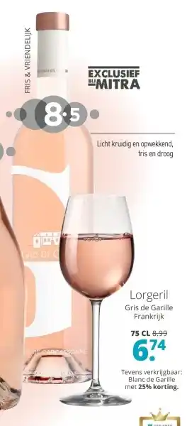 Mitra Lorgeril Gris de Garille 75 cl aanbieding