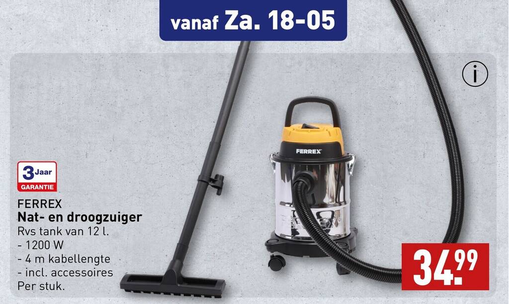 Nat en droogzuiger aanbieding bij ALDI