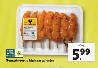 Lidl Gemarineerde kiphaasspiesjes aanbieding