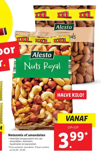 Lidl Notenmix of amandelen aanbieding