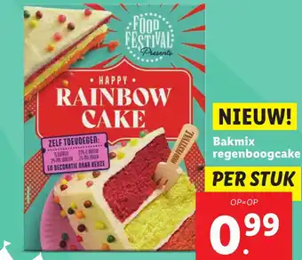 Lidl Bakmix regenboogcake aanbieding