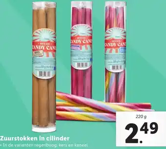 Lidl Zuurstokken in cilinder 220g aanbieding