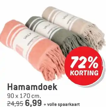 Dekamarkt Hamamdoek 90 x 170 cm aanbieding