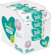 Bol.com Pampers Sensitive Billendoekjes - 15 Pakken - 1200 babydoekjes aanbieding