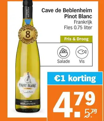 Albert Heijn Cave de Beblenheim Pinot Blanc Frankrijk aanbieding