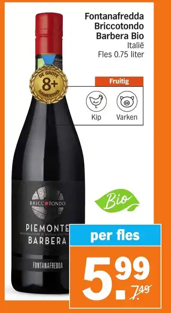 Albert Heijn Fontanafredda Briccotondo Barbera Bio Italië aanbieding