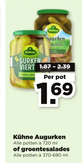 PLUS Kühne Augurken of groentesalades aanbieding