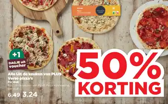 PLUS Uit de keuken van  Pizza kipshoarma, aanbieding