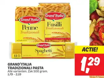 Dekamarkt GRAND'ITALIA TRADIZIONALI PASTA aanbieding