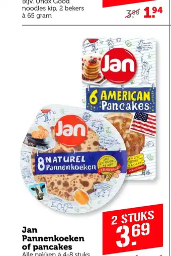 Coop Jan Pannenkoeken of pancakes aanbieding